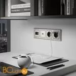 Накладка для двойной розетки Еthernet RJ-45 (глянцевый никель) Werkel W1191102 a051084 - Фото 0