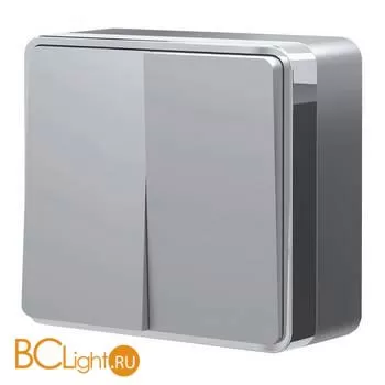 Выключатель двухклавишный (серебряный) Werkel Gallant W5020006 a052769