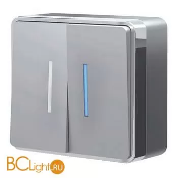 Выключатель двухклавишный с подсветкой (серебряный) Werkel Gallant W5020106 a052770
