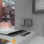 Выключатель двухклавишный с подсветкой (серебряный) Werkel Gallant W5020106 a052770 - Фото 0