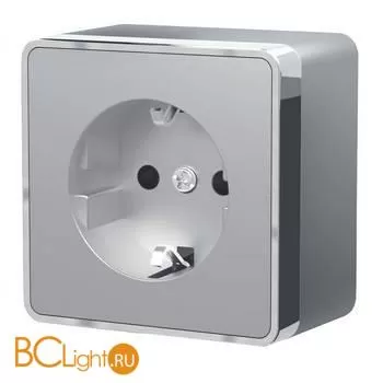 Розетка с заземлением и шторками (серебряный) Werkel Gallant W5071106 a052774