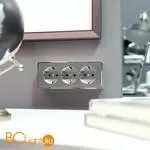 Розетка тройная с заземлением и шторками (серебряный) Werkel Gallant W5073106 a052777 - Фото 1