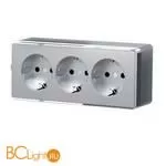 Розетка тройная с заземлением и шторками (серебряный) Werkel Gallant W5073106 a052777