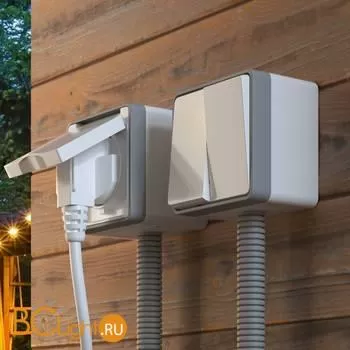 Выключатель двухклавишный влагозащищенный (белый) Werkel Gallant W5020201 a051576 - Фото 0