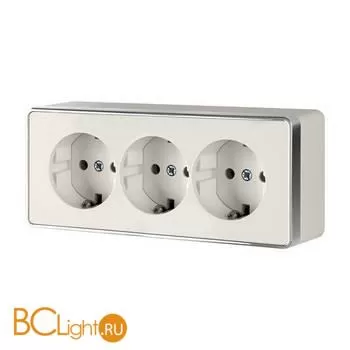 Розетка тройная с заземлением и шторками (слоновая кость) Werkel Gallant W5073103 a051554