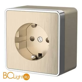 Розетка с заземлением и шторками (шампань рифленый) Werkel Gallant W5071110 a051047