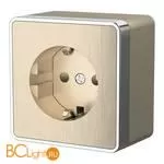 Розетка с заземлением и шторками (шампань рифленый) Werkel Gallant W5071110 a051047