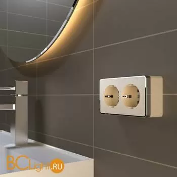 Розетка двойная с заземлением (шампань рифленый) Werkel Gallant W5072110 a051037 - Фото 0