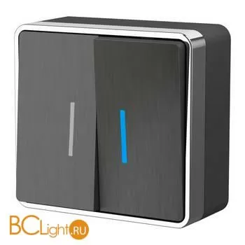 Выключатель двухклавишный с подсветкой (графит рифленый) Werkel Gallant W5020104 a051340