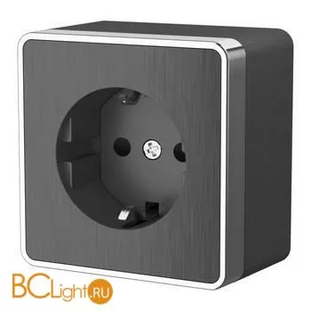 Розетка с заземлением и шторками (графит рифленый) Werkel Gallant W5071104 a051346