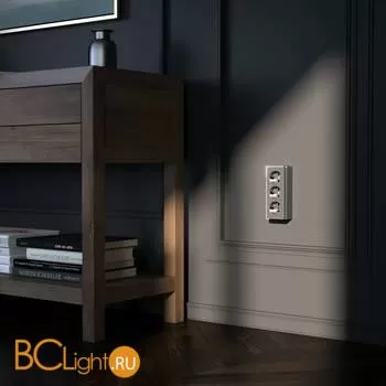 Розетка тройная с заземлением и шторками (графит рифленый) Werkel Gallant W5073104 a052595 - Фото 1