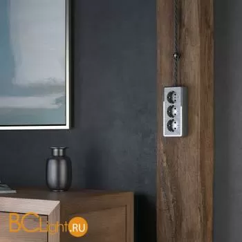 Розетка тройная с заземлением и шторками (графит рифленый) Werkel Gallant W5073104 a052595 - Фото 2