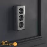 Розетка тройная с заземлением и шторками (графит рифленый) Werkel Gallant W5073104 a052595 - Фото 0