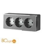 Розетка тройная с заземлением и шторками (графит рифленый) Werkel Gallant W5073104 a052595