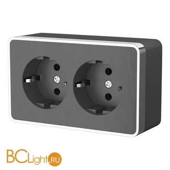 Розетка двойная с заземлением (графит рифленый) Werkel Gallant W5072104 a051342