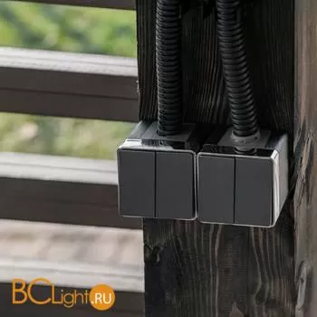 Выключатель двухклавишный влагозащищенный (графит рифленый) Werkel Gallant W5020204 a051336 - Фото 0
