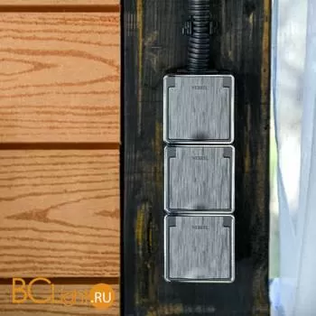 Розетка влагозащ. с зазем. с защит. крышкой и шторками (графит рифленый) Werkel Gallant W5071204 a051334 - Фото 0