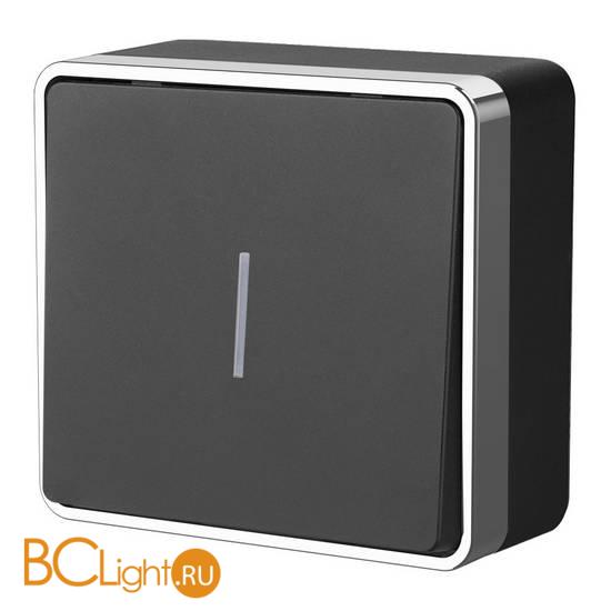 Выключатель одноклавишный с подсветкой (черный/хром) Werkel Gallant W5010135 a050979