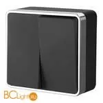 Выключатель двухклавишный (черный/хром) Werkel Gallant W5020035 a050972