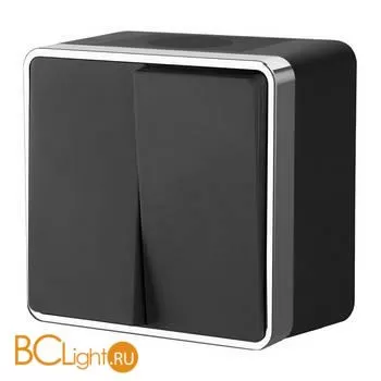 Выключатель двухклавишный влагозащищенный (черный/хром) Werkel Gallant W5020235 a050976