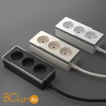 Удлинитель 3-х местный 3 м (черный/хром) Werkel Gallant W6523635 a048487 - Фото 2