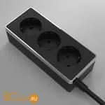 Удлинитель 3-х местный 3 м (черный/хром) Werkel Gallant W6523635 a048487