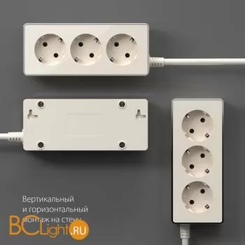 Удлинитель 3-х местный 3 м (слоновая кость/хром) Werkel Gallant W6523603 a050203 - Фото 1