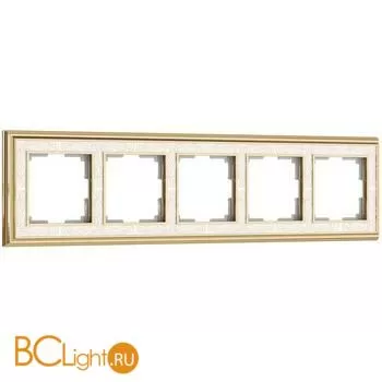 Рамка на 5 постов (золото/белый) Werkel Palacio Gracia W0051429 a051319