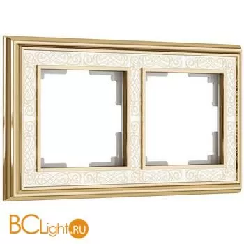 Рамка на 2 поста (золото/белый) Werkel Palacio Gracia W0021429 a051333