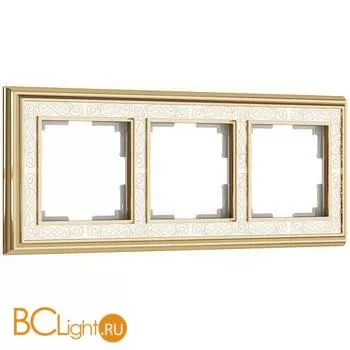 Рамка на 3 поста (золото/белый) Werkel Palacio Gracia W0031429 a051322
