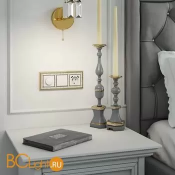 Рамка на 3 поста (золото/белый) Werkel Palacio Gracia W0031429 a051322 - Фото 1