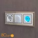 Рамка на 3 поста (золото/белый) Werkel Palacio Gracia W0031429 a051322 - Фото 0