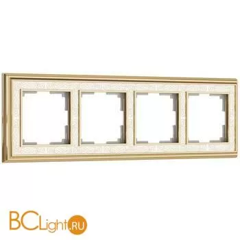 Рамка на 4 поста (золото/белый) Werkel Palacio Gracia W0041429 a051326