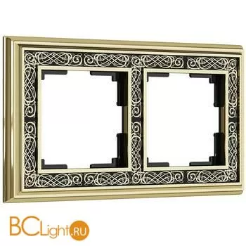 Рамка на 2 поста (золото/черный) Werkel Palacio Gracia W0021430 a051321