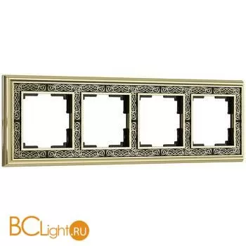 Рамка на 4 поста (золото/черный) Werkel Palacio Gracia W0041430 a051331
