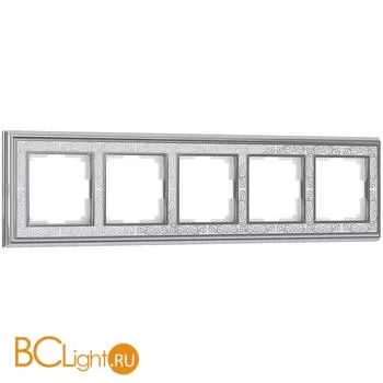 Рамка на 5 постов (хром/белый) Werkel Palacio Gracia W0051431 a051327