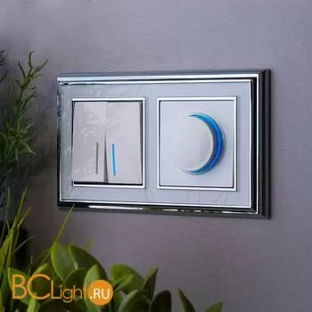 Рамка на 2 поста (хром/белый) Werkel Palacio W0021331 a051211 - Фото 1