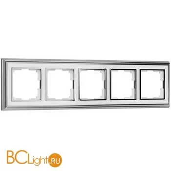 Рамка на 5 постов Palacio (хром/белый) Werkel Palacio W0051331 a051199