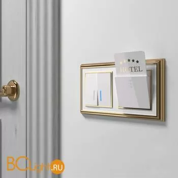 Рамка на 2 поста (золото/белый) Werkel Palacio W0021329 a051212 - Фото 0