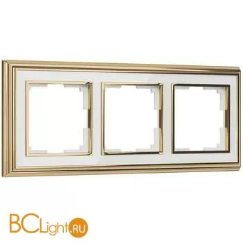 Рамка на 3 поста (золото/белый) Werkel Palacio W0031329 a051218