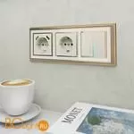 Рамка на 3 поста (золото/белый) Werkel Palacio W0031329 a051218 - Фото 0