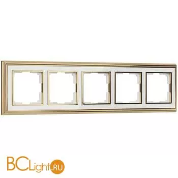 Рамка на 5 постов (золото/белый) Werkel Palacio W0051329 a051204