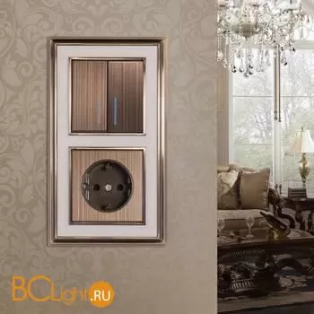 Рамка на 2 поста (бронза/белый) Werkel Palacio W0021327 a051206 - Фото 1