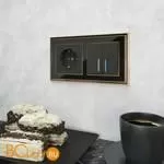 Рамка на 2 поста (золото/черный) Werkel Palacio W0021330 a051208 - Фото 0