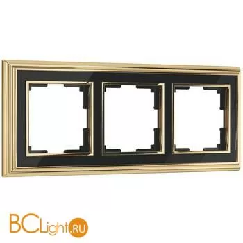Рамка на 3 поста (золото/черный) Werkel Palacio W0031330 a051221
