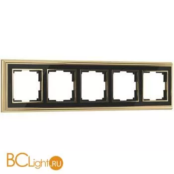 Рамка на 5 постов (золото/черный) Werkel Palacio W0051330 a051207