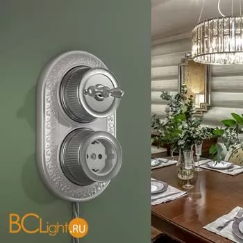 Переключатель одноклавишный (Матовый хром) Werkel Retro W5712022 a051639 - Фото 6