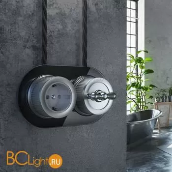 Выключатель на 4 положения двухклавишный (Матовый хром) Werkel Retro W5720022 a051641 - Фото 1