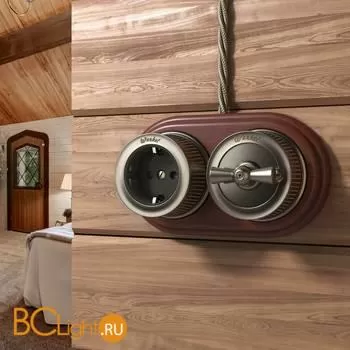 Выключатель на 4 положения двухклавишный (Бронзовый) Werkel Retro W5720012 - Фото 2