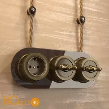 Выключатель на 4 положения двухклавишный (Бронзовый) Werkel Retro W5720012 - Фото 5